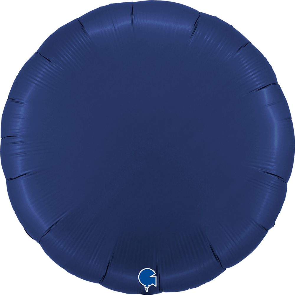 Grabo 36 inch Satin Blue Navy Round Foil Balloon