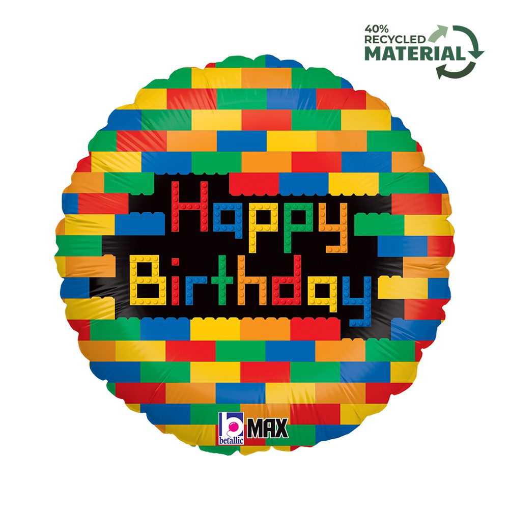 Grabo 18 inch Birthday Blocks Foil Balloon