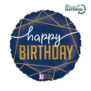 Grabo 18 inch Round Navy Birthday Foil Balloon