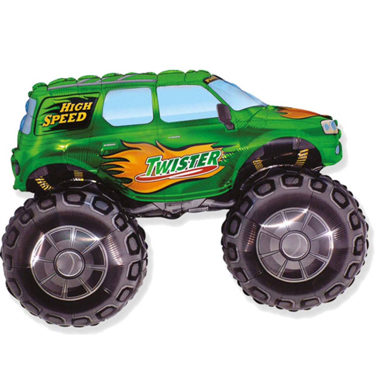 Flexmetal 38 inch Green Monster Truck Foil Balloon