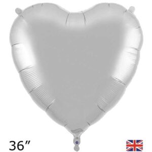 Oaktree 36 inch Silver Heart Foil Balloon