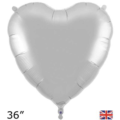 Oaktree 36 inch Silver Heart Foil Balloon