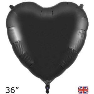 Oaktree 36 inch Black Heart Foil Balloon