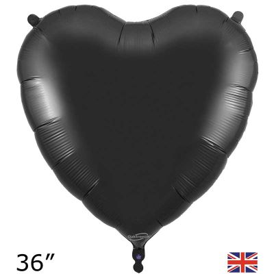 Oaktree 36 inch Black Heart Foil Balloon