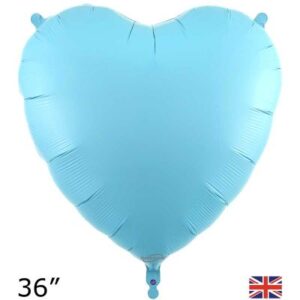 Oaktree 36 inch Matte Blue Heart Foil Balloon