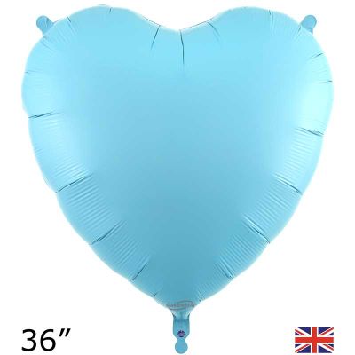 Oaktree 36 inch Matte Blue Heart Foil Balloon