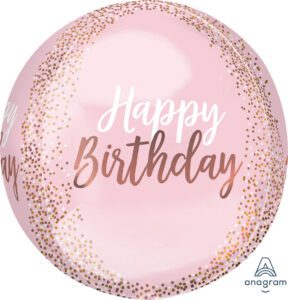 Anagram 16 inch Blush Birthday Orbz Foil Balloon