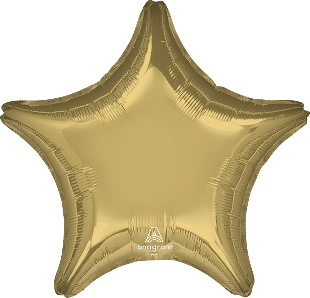 Anagram 18 inch Metallic White Gold Star Foil Balloon