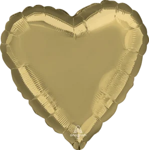 Anagram 18 inch Metallic White Gold Heart Foil Balloon