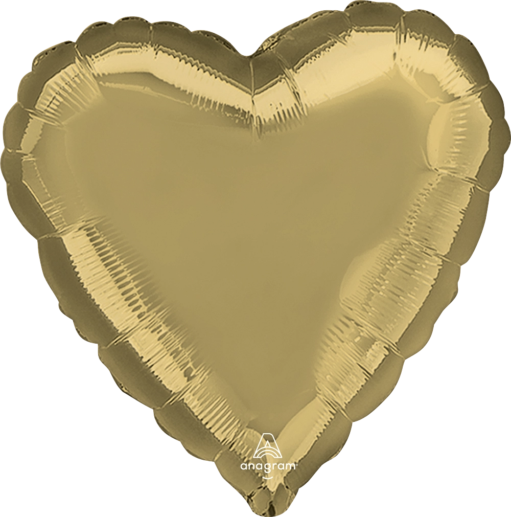 Anagram 18 inch Metallic White Gold Heart Foil Balloon