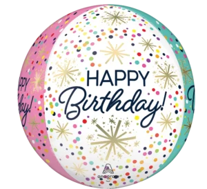 Anagram 16 inch Confetti Sprinkle Birthday Orbz Foil Balloon