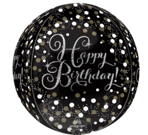 Anagram 16 inch Sparkling Happy Birthday Orbz Foil Balloon