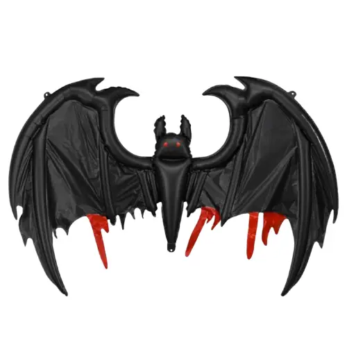 Party Deco 59 inch Black & Red Bat Foil Balloon