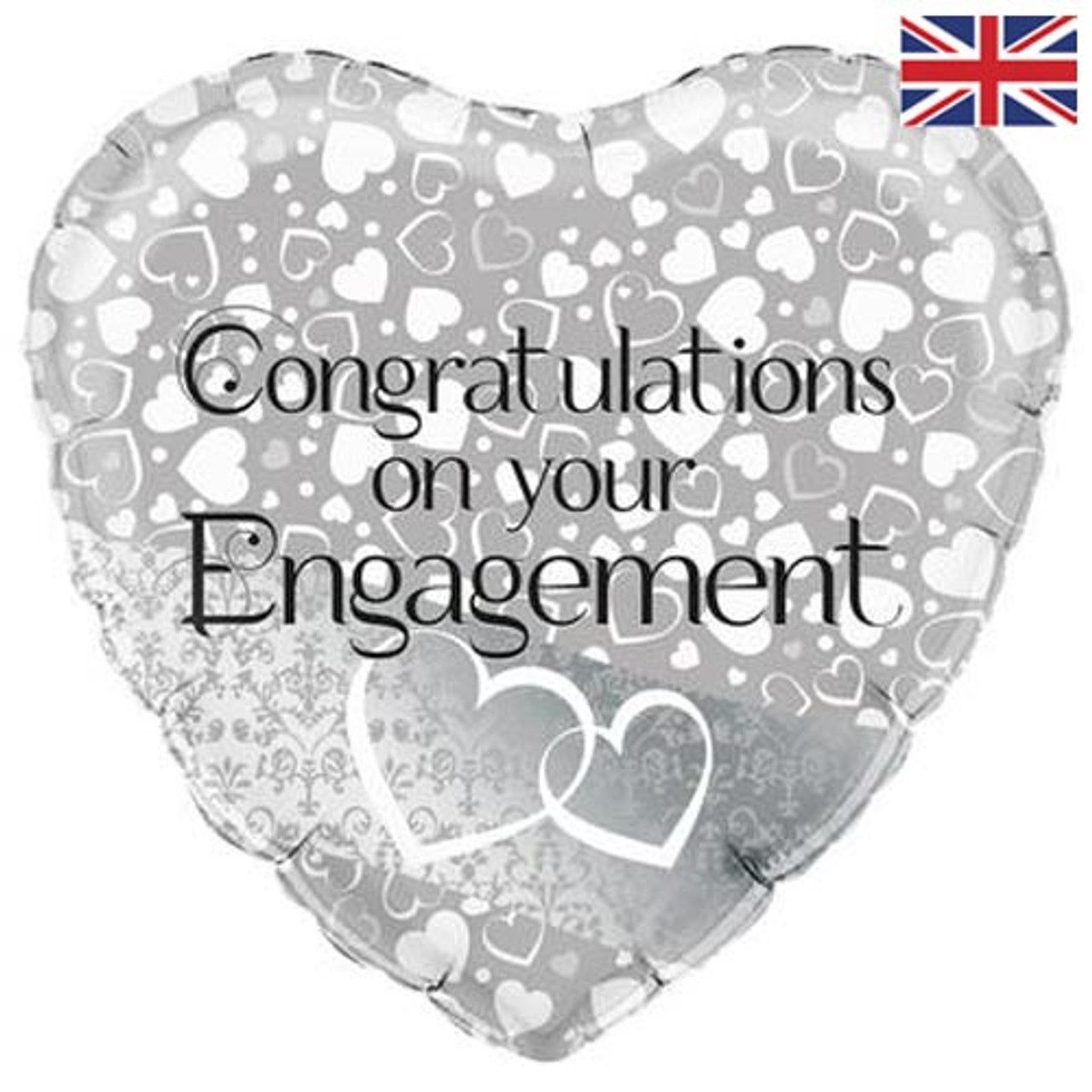Oaktree 18 inch Entwined Hearts Engagement Heart Foil Balloon