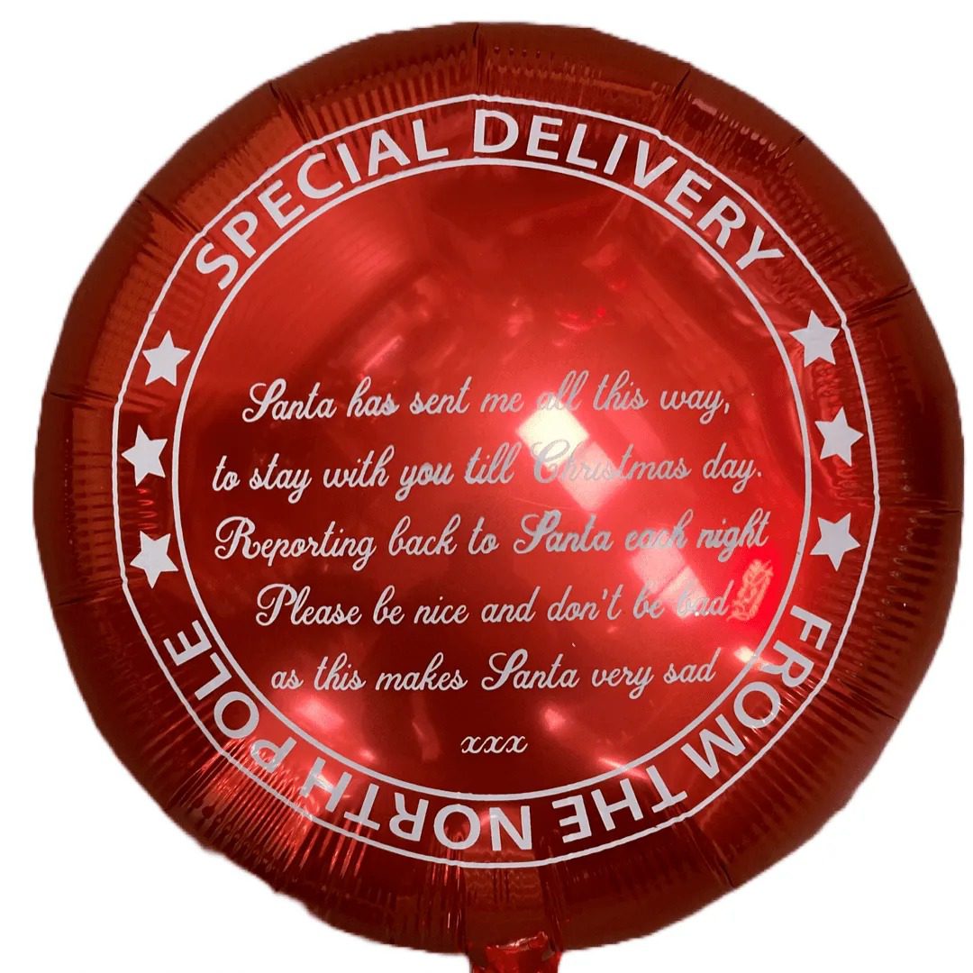 18 inch Red Special Delivery Foil Balloon (unpackaged)