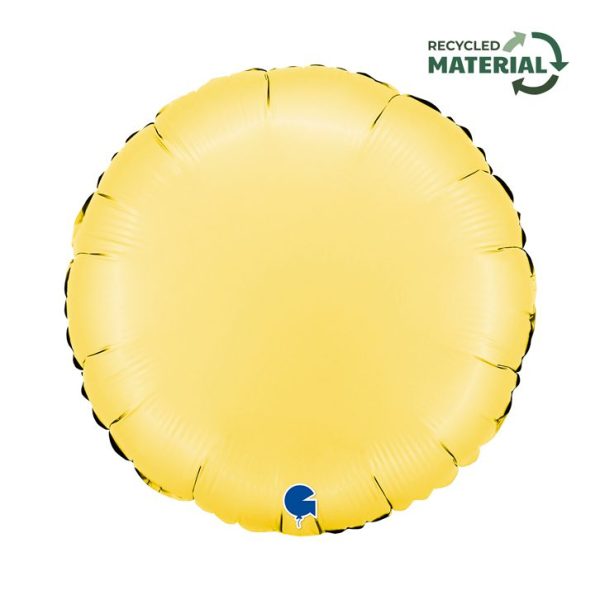 Grabo 18 inch Round Satin Banana Yellow Foil Balloon