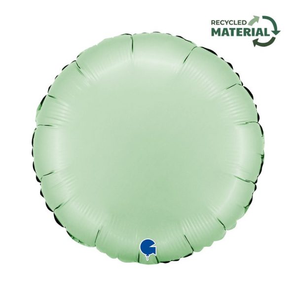 Grabo 18 inch Round Satin Glazed Mint Foil Balloon