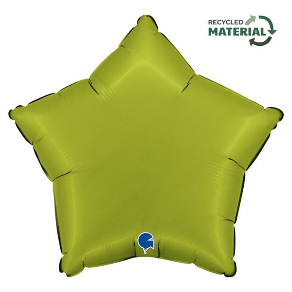 Grabo 18 inch Satin Matcha Latte Star Foil Balloon