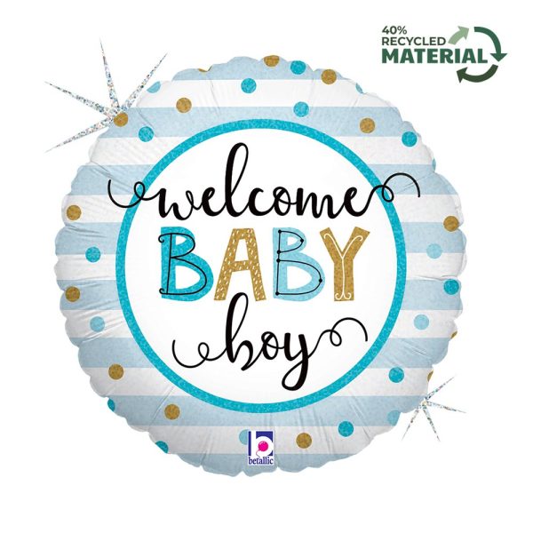 Grabo 18 inch Baby Boy Stripes Foil Balloon