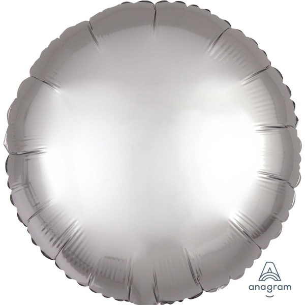 Anagram 18 inch Satin Luxe Platinum Round Foil Balloon