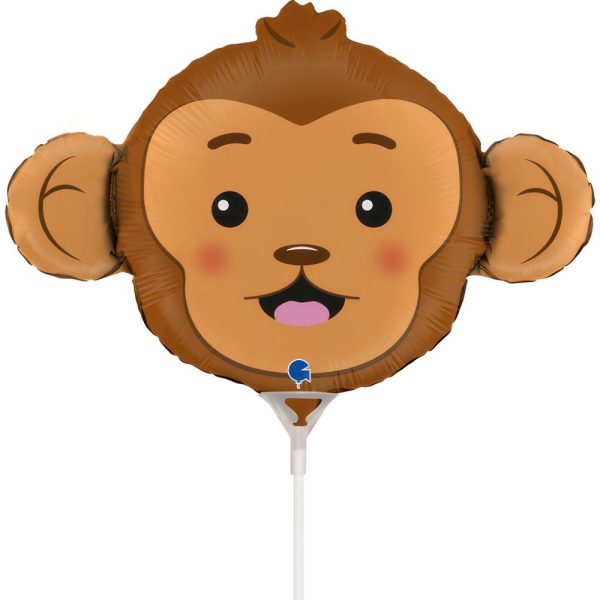 Grabo 14 inch Monkey Head Mini Foil Balloon (Air Filled)