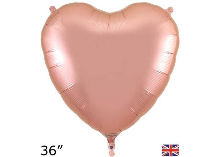Oaktree 36 inch Rose Gold Heart Foil Balloon