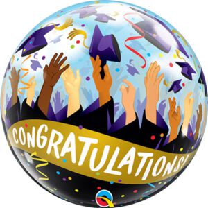 Qualatex 22 inch Graduation Congratulations Grad Caps Bubble Balloon