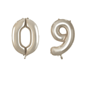 Alpen Decrotex 34" Champagne Number Balloon Set – 0 to 9 (10-Pack)
