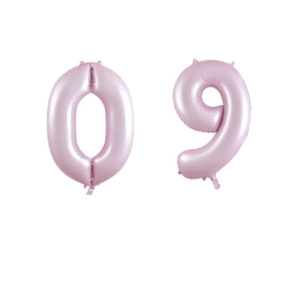 Alpen Decrotex 34" inch Matte Pastel Pink Balloon Set – 0 to 9 (10-Pack)