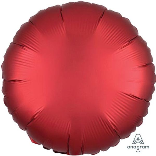 Anagram 18 inch Satin Luxe Sangria Round Foil Balloon
