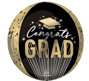 Anagram 16 inch Congrats Grad Stripes Orbz Foil Balloon