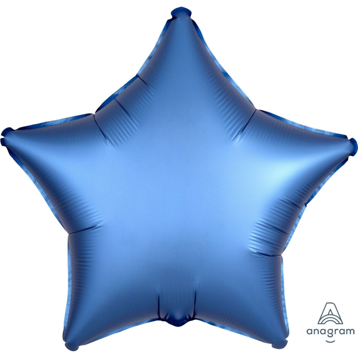 Anagram 18 inch Satin Luxe Azure Blue Star Foil Balloon
