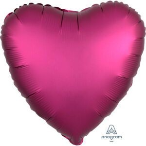 Anagram 18 inch Satin Luxe Pomegranate Heart Foil Balloon