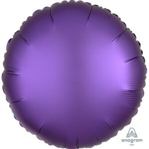 Anagram 18 inch Satin Luxe Purple Royale Round Foil Balloon