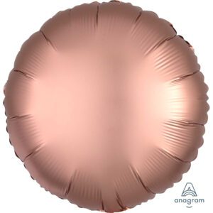 Anagram 18 inch Satin Luxe Rose Copper Round Foil Balloon