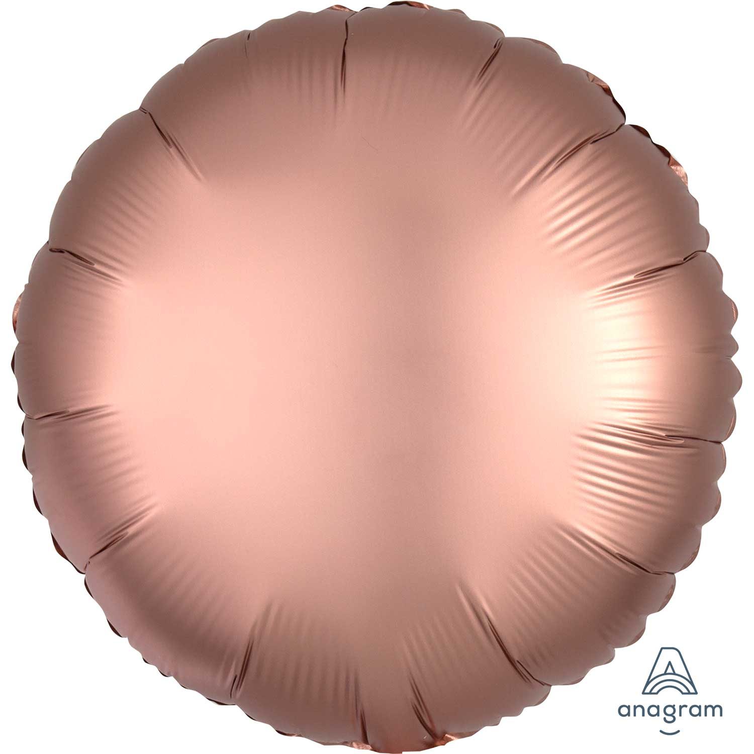 Anagram 18 inch Satin Luxe Rose Copper Round Foil Balloon