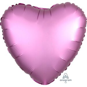 Anagram 18 inch Satin Luxe Flamingo Heart Foil Balloon