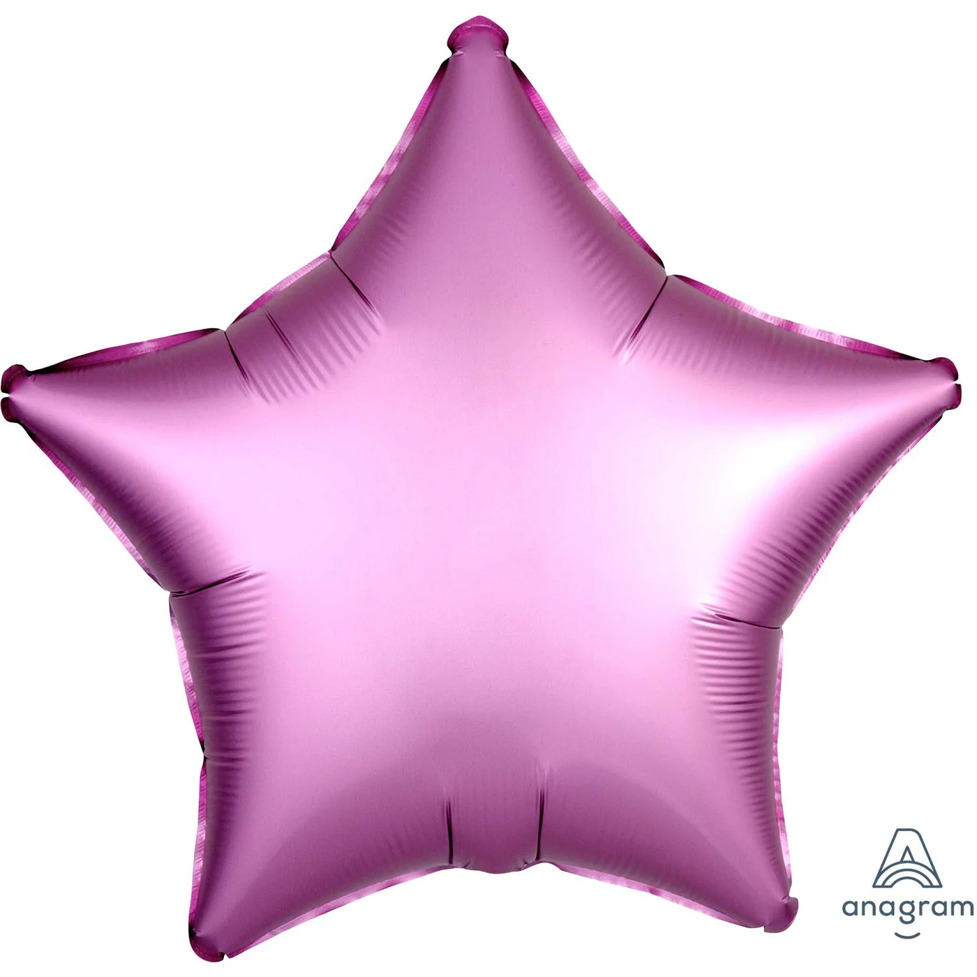 Anagram 18 inch Satin Luxe Flamingo Pink Star Foil Balloon