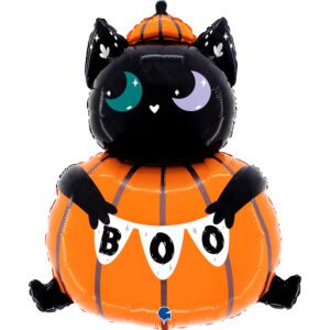 Grabo 26 inch Black Cat Pumpkin Foil Balloon