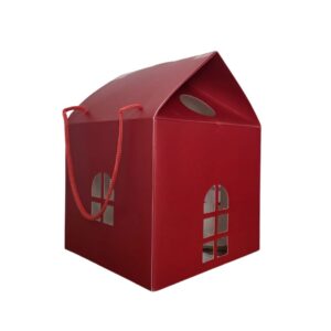Dark Red Elf Arrival House Box with Handles