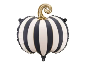 Party Deco 16 inch Black & White Striped Pumpkin Foil Balloon