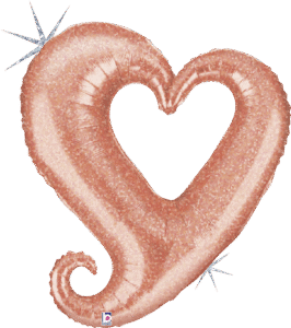 Grabo 37 inch Chain Of Hearts Rose Gold Foil Balloon