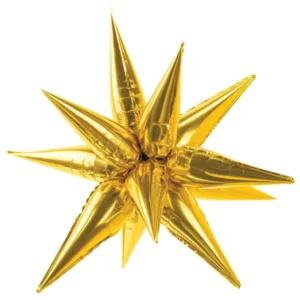 B4U 26 inch 12 point Gold Spikey Starburst Foil Balloon