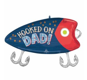 Anagram 30 inch Hooked On Dad Foil Balloon