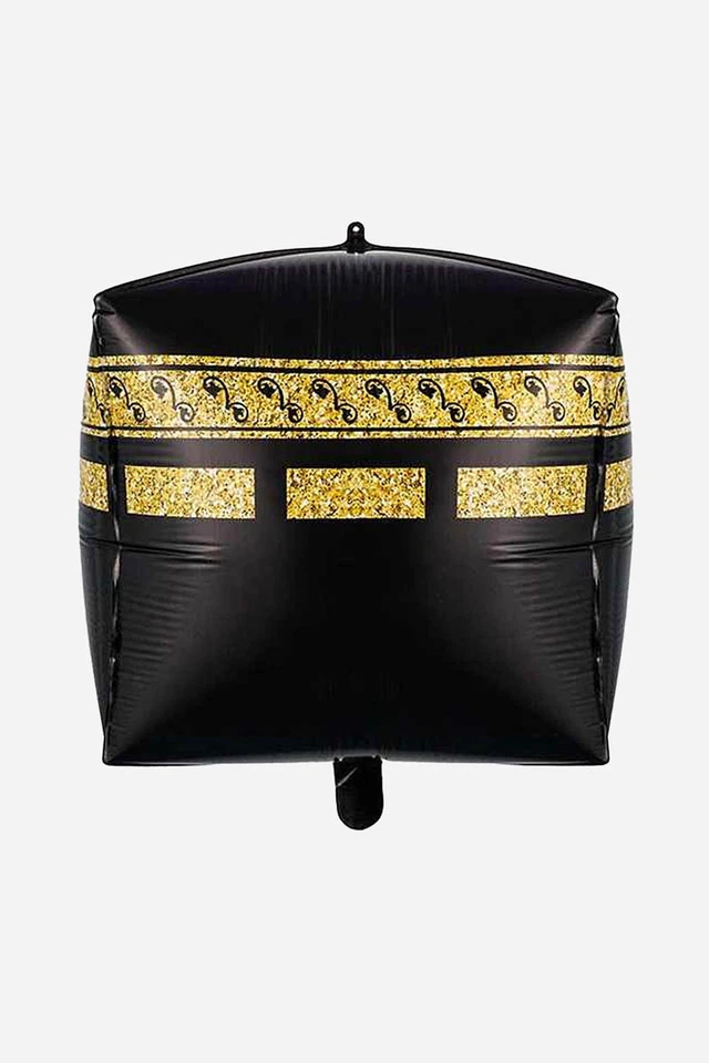 B4U Eid Black & Gold Kaaba 24 inch 4D Cube (Air Fill & Helium)