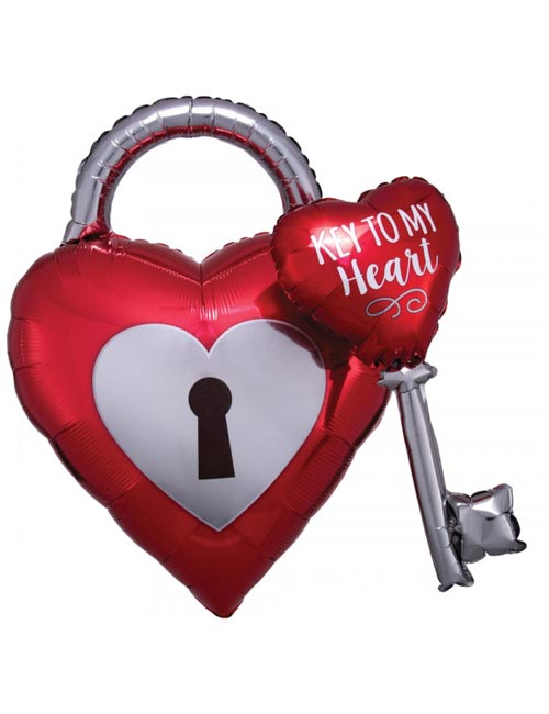 Anagram 32 inch Key to My Heart Multi-Balloon Foil Balloon