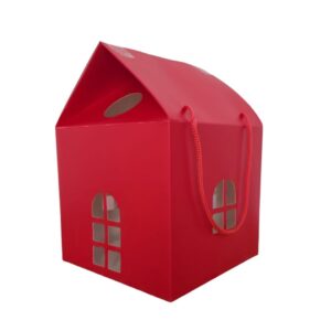 Light Red Elf Arrival House Box with Handles
