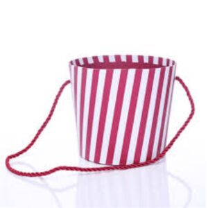 Lilac & White Candy Stripe 14cm Floral Pot