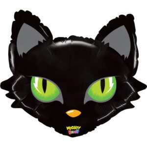 Grabo 28 inch Mighty Bright Black Cat Head Foil Balloon