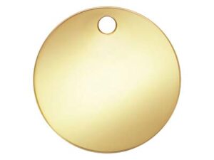 Acrylic Disc 100mm Mirror Gold Tags (1Hole) 10pk